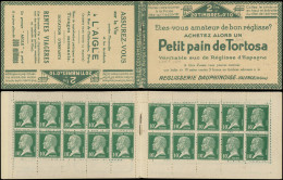 CARNETS (N° Yvert) - 170-C1    Pasteur, 10c. Vert, N°170, S. 93, TORTOSA/L'AIGLE, TB - Autres & Non Classés