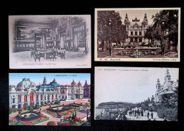 Cp, Monaco, Monte Carlo, Le Casino, Les Terrasses, La Salle Touzet, LOT DE 4 CARTES POSTALES - Palais Princier