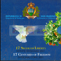 2001 - FDC DIVISIONALE + 1000 L. ARGENTO - San Marino