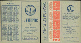 CARNETS (N° Yvert) - 199-CP 1  Semeuse Lignée, 50c. Rouge, LE PHILOPODE, 1er Semestre, TB - Otros & Sin Clasificación