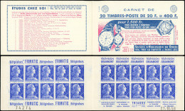 CARNETS (N° Yvert) - 1011B-C14  Muller, 20f. Bleu, N°1011Bb, T I, S. 16-58, HORLOGERIE DU DOUBS, N°74274, Daté 27/10/58, - Autres & Non Classés