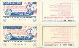 CARNETS (N° Yvert) - 1011B-C14  Muller, 20f. Bleu, N°1011Bb, T I, S. 16-58, HORLOGERIE DU DOUBS, 2 Carnets Datés 27/10/5 - Autres & Non Classés