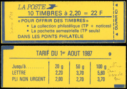 CARNETS (N° Yvert) - 2376-C5a   Liberté, 2,20 Rouge, SANS PHOSPHO, TB. J - Other & Unclassified