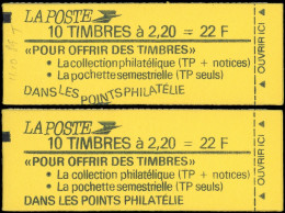 CARNETS (N° Yvert) - 2376-C6A   Liberté, 2,20 Rouge, 2 Carnets Avec Défaut D'impression Sur La Couv., L'un Au Recto, L'a - Autres & Non Classés