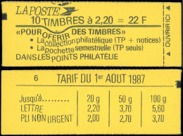 CARNETS (N° Yvert) - 2376-C6Ab  Liberté, 2,20 Rouge, Impression ONDULEE De La Couv., TB - Autres & Non Classés