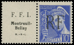 ** LA  LIBERATION - MONTREUIL BELLAY 8B : 10c. Bleu, NON EMIS, Bdf F.F.I., TB - Liberation