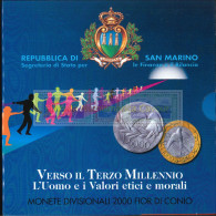 2000 - FDC DIVISIONALE + 1000 L. ARGENTO - San Marino