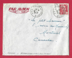 !!! INDOCHINE, LETTRE EN FRANCHISE PAR AVION CACHET BPM 403 POUR LE CANADA DE 1949 AVEC SURTAXE AÉRIENNE - Aéreo