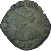 France, Charles X, Double Tournois, 1594, Dijon, Cuivre, TB, Gadoury:510 - 1589-1610 Henri IV Le Vert-Galant