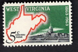 202326076  1963 SCOTT 1232 (XX)  POSTFRIS MINT NEVER HINGED - WEST VIRGINIA STATEHOOD 100 TH ANNIV - Unused Stamps