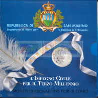 1995 - FDC DIVISIONALE + 1000 L. ARGENTO - Saint-Marin