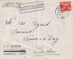 Expresse Envelop 17 Aug 1942 Bussum (kortebalk) Naar Leiden - Lettres & Documents