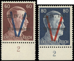 ** LA  LIBERATION - WURTEMBERG 12A/B : 60pf. Marron Et 80p. Bleu, Bdf, TB - Libération