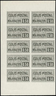 (*) COLIS POSTAUX  (N° Et Cote Maury) - 21   0,50 Noir, Tirage Spécial Sans Gomme, BLOC De 10 Avec Bords, TB - Ungebraucht