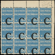 ** COLIS POSTAUX  (N° Et Cote Maury) - 105b  C S. 2f00 Bleu, BLOC De 12 Surch. A CHEVAL, Cdf, TTB, Yvert N°118 - Nuevos