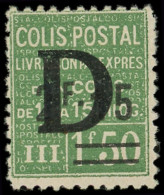 * COLIS POSTAUX  (N° Et Cote Maury) - 127  2f15 Sur 1f.50 Vert, Surchargé D, TB, Yvert N°139 - Mint/Hinged