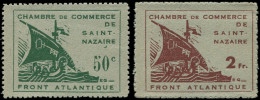 (*) Spécialités Diverses - GUERRE SAINT NAZAIRE 8/9 : 50c. Et 2f., TB - War Stamps