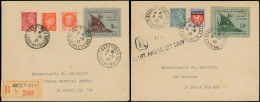 Let Spécialités Diverses - GUERRE SAINT NAZAIRE 8/9 + 5 TP Obl. St André Des Eaux 4/5/45 Et Batz-s-Mer 7/5/45 Sur 2 Env. - Guerre (timbres De)