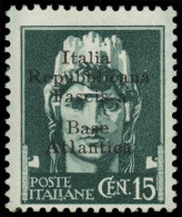 ** Spécialités Diverses - BASE NAVALE ITALIENNE 2a : 15c. Vert-gris, SANS T à Fascista, RRR, TB. Br - War Stamps