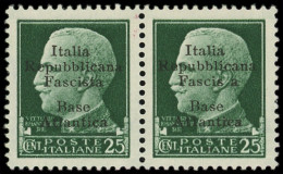 ** Spécialités Diverses - BASE NAVALE ITALIENNE 9a : 25c. Vert, SANS T à Fascista, Tenant à Normal, TB. J - War Stamps