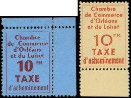 ** Spécialités Diverses - TIMBRES DE GREVE, ORLEANS 2 Et 3 : 10f. Rouge-brun S. Bleu Et 10f. Rouge-brique S. Jaune, Bdf, - Sonstige & Ohne Zuordnung