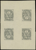 VARIETES - 107   Blanc,  1c. Gris, épreuve Collective De 4, TETE-BECHES Verticales Et Horizontales, TB. C - Used Stamps