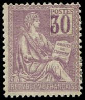 * VARIETES - 115   Mouchon, 30c. Violet, Chiffres FONCES, TB - Nuevos