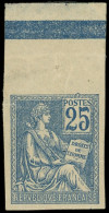 ** VARIETES - 118   Mouchon, 25c. Bleu, T II, NON DENTELE Accidentel, Bdf, TB. J - Nuevos