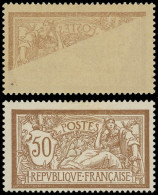 * VARIETES - 120   Merson, 50c. Brun Et Gris, RECTO-VERSO Partiel, Ch. Invisible, TTB - Unused Stamps