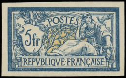 (*) VARIETES - 123b  Merson,  5f. Bleu Et Chamois, NON DENTELE De Feuille De Référence, TB. C - Nuevos