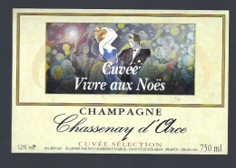 Etiquette Champagne Cuvée Sélection Vivre Aux Noës Chassenay D'Arce Aube 10 " Homme, Femme" - Champagner