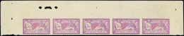 ** VARIETES - 240   Merson, 3f. Lilas Et Carmin, BANDE De 5 Haut De Feuille, NON DENTELEE Accidentel, TTB - Unused Stamps