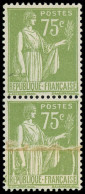 ** VARIETES - 284Aa Paix, 75c. Vert-olive, IMPRESSION Sur RACCORD Tenant à Normal *, TB - Unused Stamps