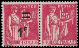 ** VARIETES - 483a  Paix,  1f. S. 1f.25 Rose Tenant à NON SURCHARGE, TTB - Unused Stamps