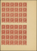 (*) VARIETES - 517   Pétain,  1f.50 Brun-rouge, FAUX F.F.I, NON DENTELE, BLOC De 48 Avec Bords, TB - Unused Stamps