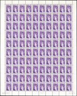 ** VARIETES - 2060a  Sabine, 1,60 Violet, SANS PHOSPHO, Gomme Hollandaise, 2 Feuilles De 100 CD 4/9/79, N°80656 Et 80657 - Unused Stamps