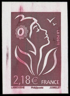 ** VARIETES - 4158   Lamouche, 2,18 Brun-prune, NON DENTELE, Défaut D'essuyage, R Et TB - Unused Stamps