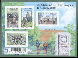 ** VARIETES - F4725  St Jacques De Compostelle, NON DENTELE (avec Bandes Phospho) + Normal, TB - Nuovi