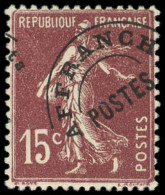 * VARIETES - Préo 53    15c. Brun-violet, Surcharge A CHEVAL, TB - Altri & Non Classificati