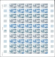 ** ESSAIS DE COULEURS NON DENTELES - 2151   Offenbach, FEUILLE De 50 ESSAIS De COULEUR NON DENTELES CD 17/12/80, TB - Autres & Non Classés