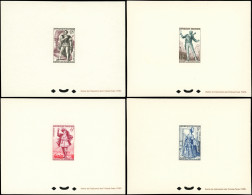 EPREUVES DE LUXE - 943/44 Et 956/57 Théâtre Français 1953, 4 épreuves, TB - Luxury Proofs