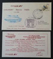 Concorde,  COLOMBO-BAHREIN-PARIS Le 2/12/1986. - Concorde