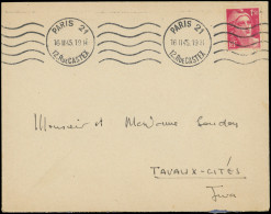 Let LETTRES DU XXe SIECLE - N°712 Obl. Càd PARIS 16/2/45 Sur Env. Pour Le Jura, Utilisation Possible 15 Jours, R Et Supe - Brieven En Documenten