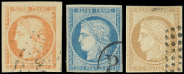 Colonies Générales - 11/13 10c. Bistre, 20c. Bleu Et 40c. Orange De 1871, Obl. Dont N°12 Cachet PD De La Réunion, TB - Sonstige & Ohne Zuordnung