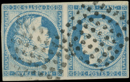 Colonies Générales - 12   20c. Bleu, TETE-BECHE, Obl. Losanges De 64 Points, RR, TB. C - Autres & Non Classés