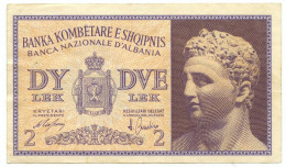 2 LEK REGNO D'ITALIA E ALBANIA BANCA NAZIONALE D'ALBANIA GENNAIO 1941 BB/SPL - Non Classificati