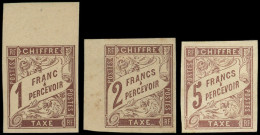 * Taxe 15/17 : 1f., 2f. Et 5f. Marron, NON DENTELES, 5f. (*), TB - Postage Due