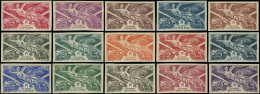 ** Grandes Séries Coloniales 1946 : Victoire, 15 Timbres NON DENTELES, TB - Sin Clasificación