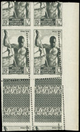 ** A.E.F. 223 : 10f. Noir, BLOC De 4 Cdf Avec Variété De PIQUAGE, Amorce De Voisins En Bas, TB - Andere & Zonder Classificatie