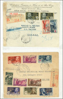 Let A.E.F. 4 Lettres Affr. Timbres Surch. FRANCE LIBRE Dont 3 Rec., TB - Altri & Non Classificati